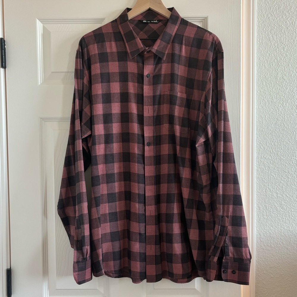 Travis Mathew Gingham Check Button Up - image 1